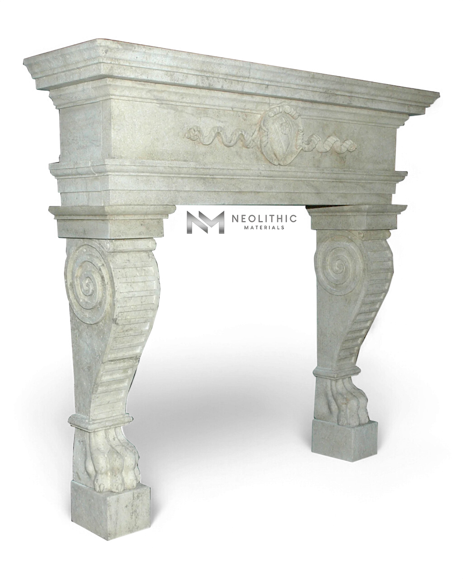 Limestone Fireplace Mantel - Image 2